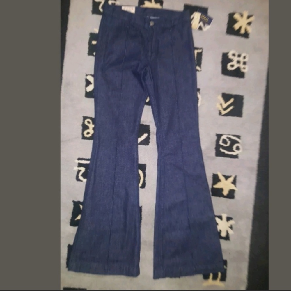 Navy denim flare jeans. Ralph Lauren.